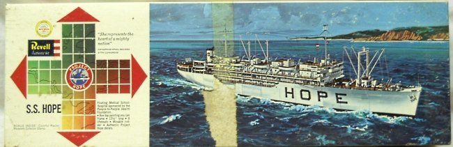 Revell 1/500 S.S. Hope Hospital Ship - The World's First Peacetime Hospital Ship with Master Modelers Stamp And Hope Booklet, H388-169 plastic model kit